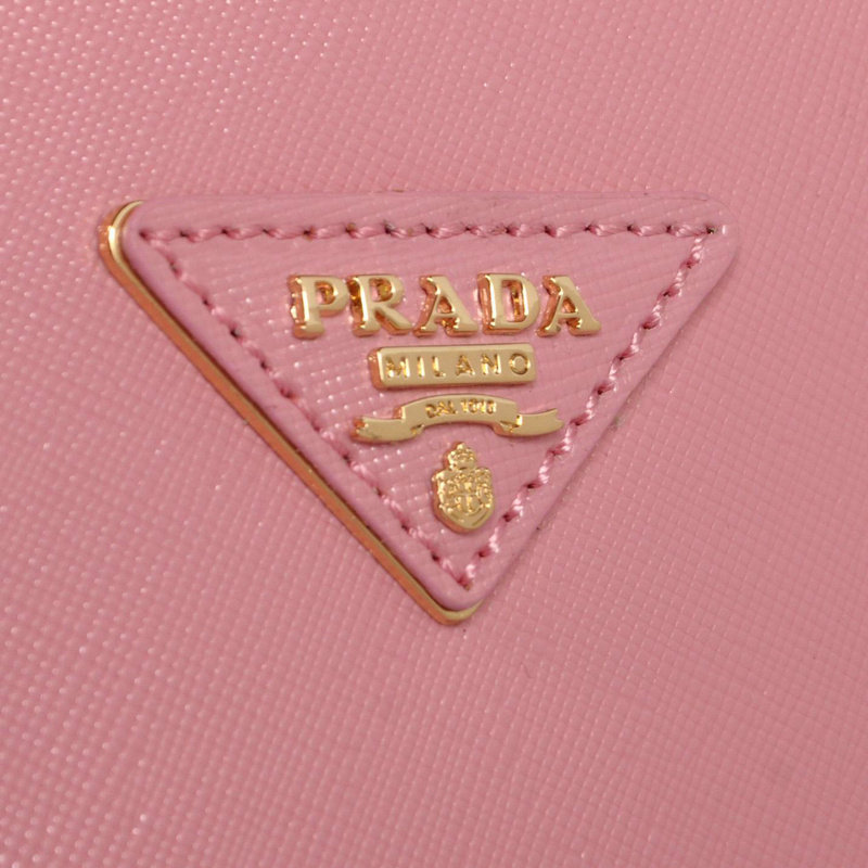 2014 Prada Shiny Saffiano Leather Top Handle Bag BL0837 Pink - Click Image to Close
